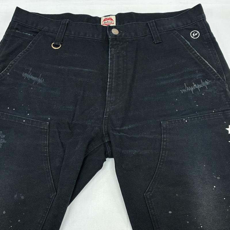 ユニフォームエクスペリメント uniform experiment パンツ ショートパンツ Carhartt カーハート コラボ ハートタグ ダブルニー ダック ペインター パンツ ダメージ加工 UE-120125 32インチ メンズ USED 古着 中古 50168502