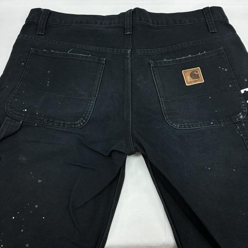 ユニフォームエクスペリメント uniform experiment パンツ ショートパンツ Carhartt カーハート コラボ ハートタグ ダブルニー ダック ペインター パンツ ダメージ加工 UE-120125 32インチ メンズ USED 古着 中古 50168502