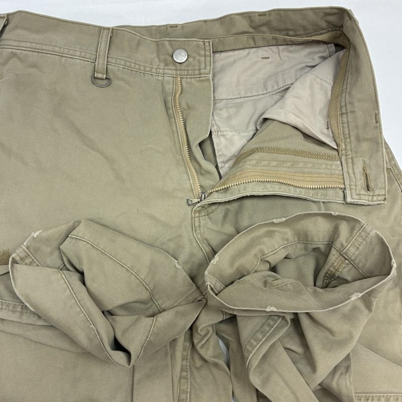 ソフネット SOPHNET. パンツ チノパン タタキ リペア ダメージ加工 ルーズ ストレート チノパン ワークパンツ M メンズ USED 古着 中古 50168508