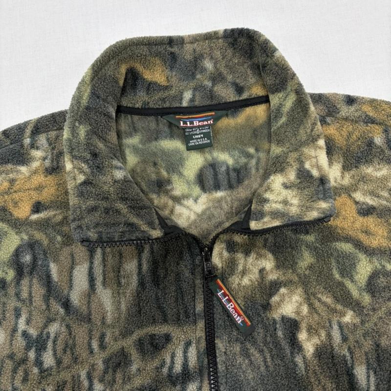 エルエルビーン L.L.Bean ジャケット、上着 ジャンパー、ブルゾン 90s リアルツリー カモフラ 迷彩 フリース ジップアップ ブルゾン ジャケット ヴィンテージ USA製 三角タグ M カモフラージュ柄・迷彩 カーキ / カーキ / khaki X ベージュ / ベージュ / beige X 茶 / ブラウン / brown メンズ USED 古着 中古 50168516