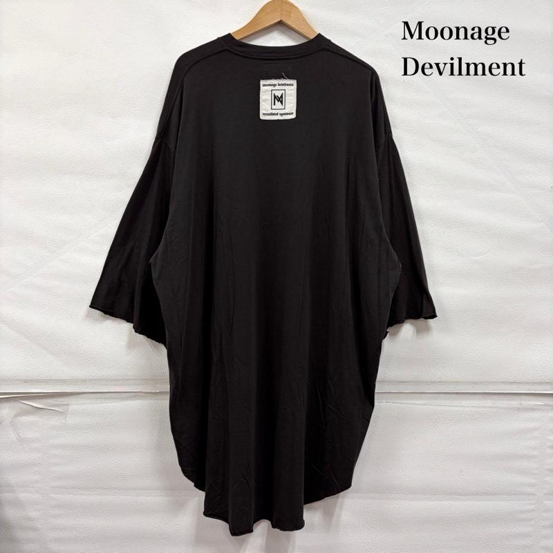 ムーンエイジデビルメント Moonage Devilment カットソー 半袖 オーバーサイズ BIG 半袖 無地 Tシャツ 清春 ロゴ パッチ 刺繍 ドロップショルダー 切りっぱなし 46 ワンポイント X ロゴ、文字 X 刺繍 黒 / ブラック / black メンズ USED 古着 中古 50168518