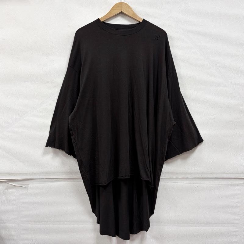 ムーンエイジデビルメント Moonage Devilment カットソー 半袖 オーバーサイズ BIG 半袖 無地 Tシャツ 清春 ロゴ パッチ 刺繍 ドロップショルダー 切りっぱなし 46 ワンポイント X ロゴ、文字 X 刺繍 黒 / ブラック / black メンズ USED 古着 中古 50168518