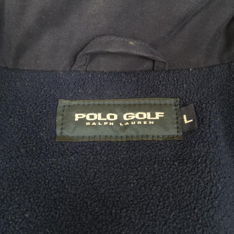 ポロゴルフラルフローレン POLOGOLF ジャケット、上着 ジャンパー、ブルゾン 90s 日本製 POLARTEC 裏起毛 マウンテン パーカー フリース ジャケット L 紺 / ネイビー / navy メンズ USED 古着 中古 50168530