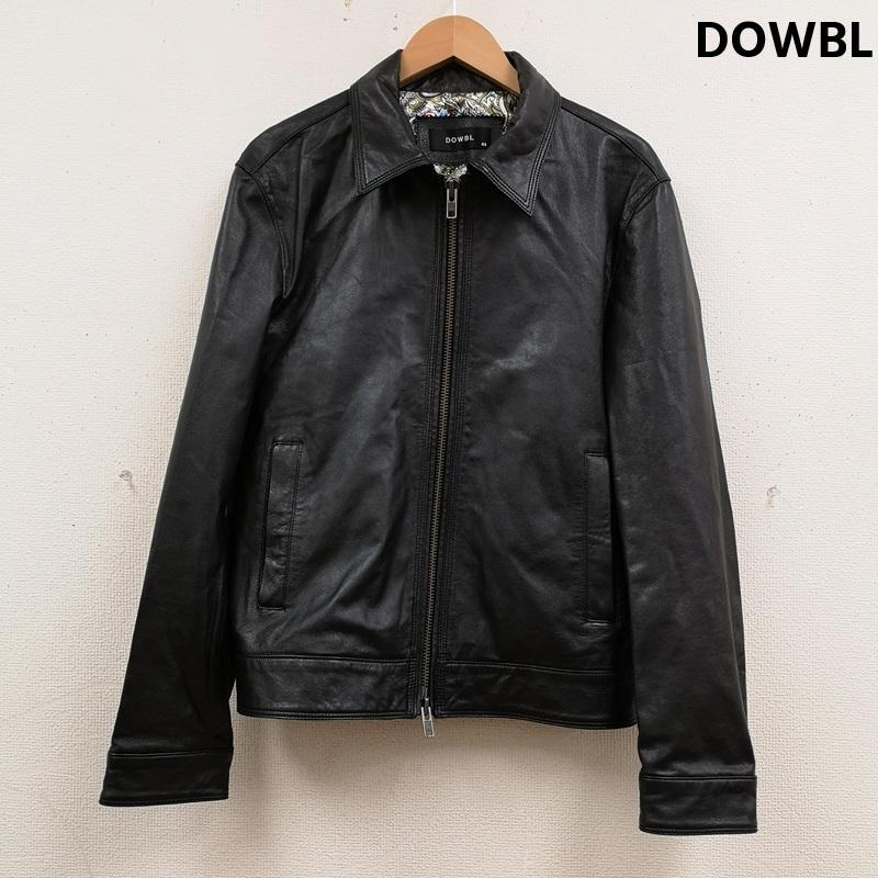 ダブル DOWBL ジャケット、上着 レザージャケット 山羊革 ゴートスキン ペイズリー柄 シングル レザー ジャケット 103-134-0201-001 44 黒 / ブラック / black メンズ USED 古着 中古 50168531