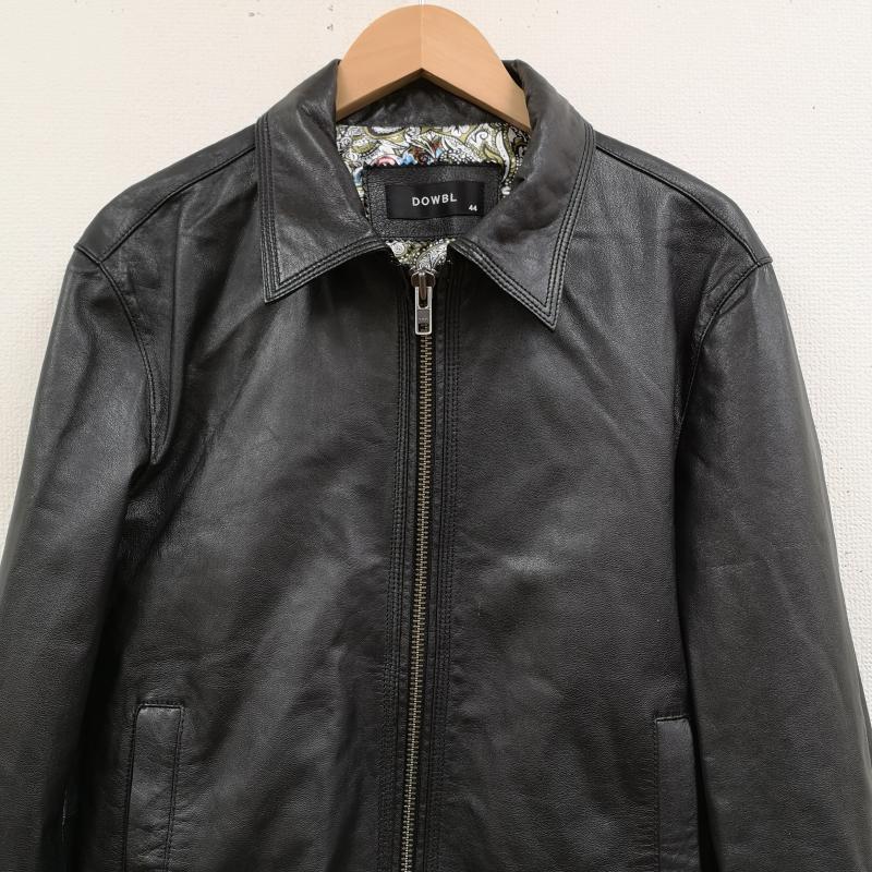 ダブル DOWBL ジャケット、上着 レザージャケット 山羊革 ゴートスキン ペイズリー柄 シングル レザー ジャケット 103-134-0201-001 44 黒 / ブラック / black メンズ USED 古着 中古 50168531