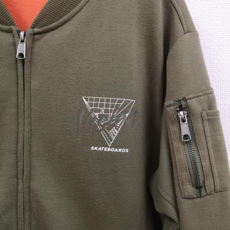 ヴィジョン ストリート ウェア VISION STREET WEAR ジャケット、上着 ジャンパー、ブルゾン スケートボード MA-1 スウェット ジップアップ ジャケット 7323180-1 M カーキ / カーキ / khaki メンズ USED 古着 中古 50168533