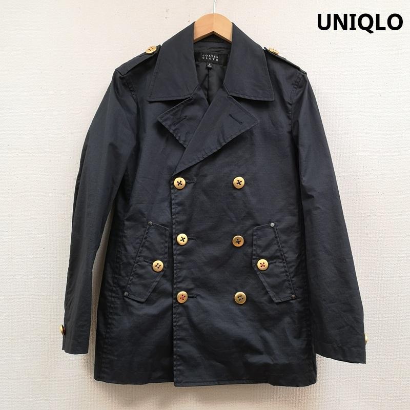 ユニクロ UNIQLO コート ピーコート エポレット ラペル ダブルブレスト ショート ピーコート S 紺 / ネイビー / navy メンズ USED 古着 中古 50168534
