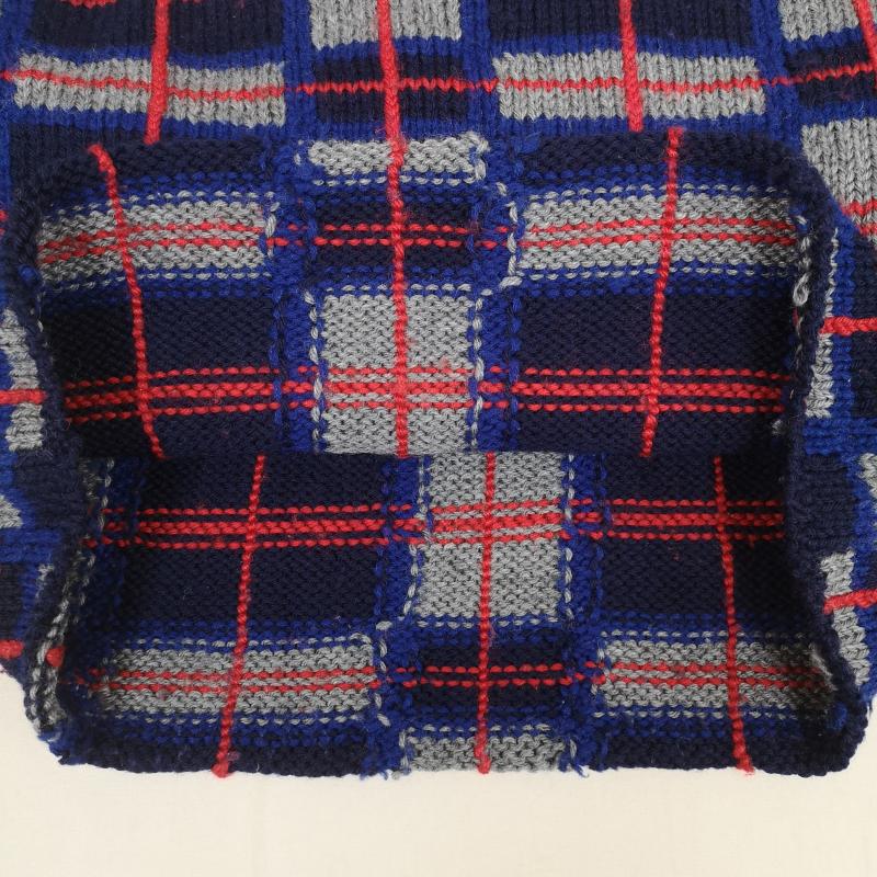 コムデギャルソンシャツ COMME des GARCONS SHIRT ニット、セーター 長袖 タータンチェック カットオフ Vネック ニット セーター XS マルチカラー / マルチカラー / multicolor メンズ USED 古着 中古 50168536