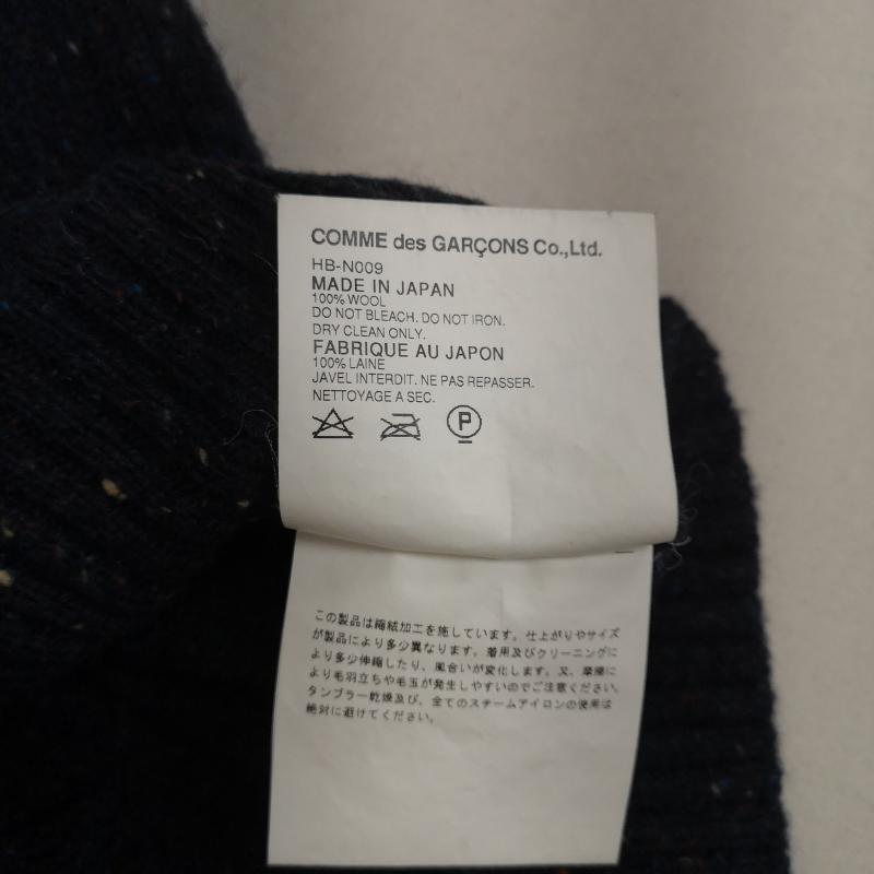 コムデギャルソンオム COMME des GARCONS HOMME ニット、セーター 長袖 日本製 2008AW ネップ加工 Vネック ニット セーター S 紺 / ネイビー / navy メンズ USED 古着 中古 50168537