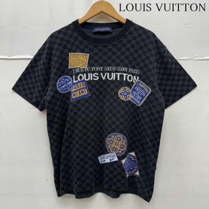 ルイヴィトン LOUIS VUITTON ニット、セーター 半袖 25AW ダミエ 総柄 シグネチャー ニット RM252MM UQH HTN10W M 黒 / ブラック / black メンズ USED 古着 中古 50168544