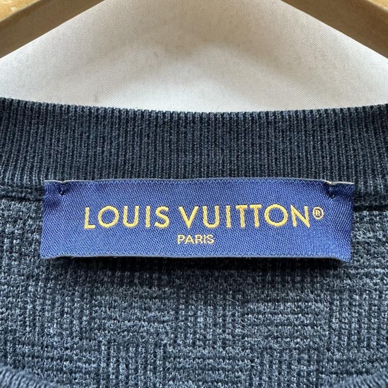 ルイヴィトン LOUIS VUITTON ニット、セーター 半袖 25AW ダミエ 総柄 シグネチャー ニット RM252MM UQH HTN10W M 黒 / ブラック / black メンズ USED 古着 中古 50168544