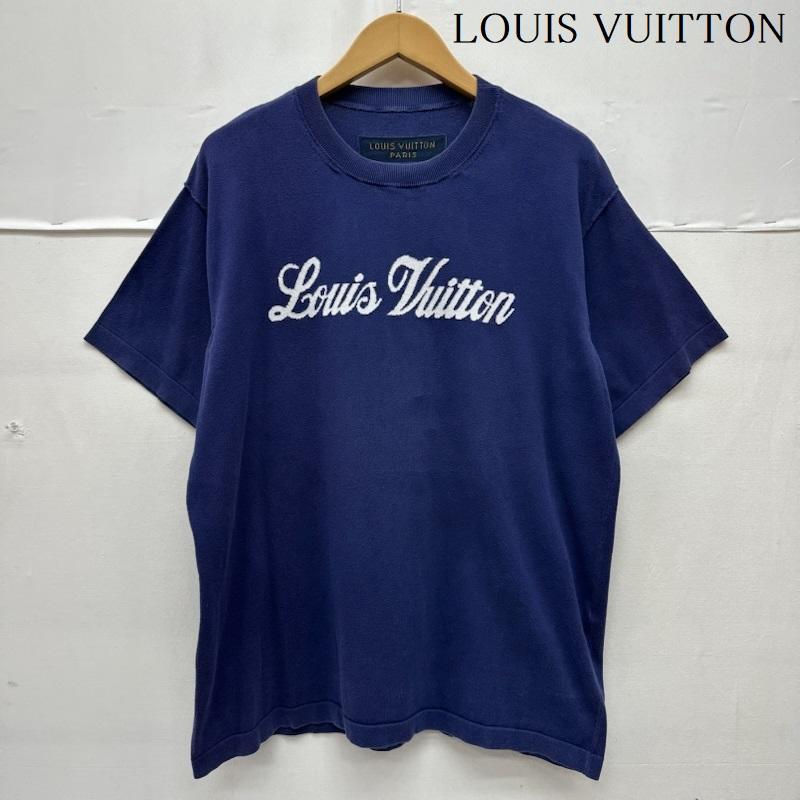 ルイヴィトン LOUIS VUITTON Tシャツ 半袖 22AW グラフィック ロゴ ニット Tシャツ RM222M JS5 HNN20W M 紺 / ネイビー / navy メンズ USED 古着 中古 50168547