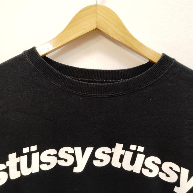 ステューシー STUSSY トレーナー 長袖 スウェット クルーネック プルオーバー M 黒 / ブラック / black X 白 / ホワイト / white メンズ USED 古着 中古 50168555