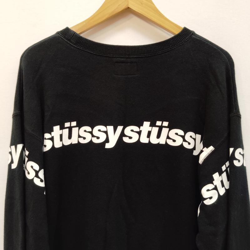 ステューシー STUSSY トレーナー 長袖 スウェット クルーネック プルオーバー M 黒 / ブラック / black X 白 / ホワイト / white メンズ USED 古着 中古 50168555