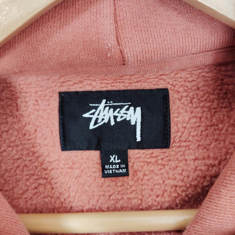 ステューシー STUSSY パーカー 長袖 STÜSSY GARMENT WORKGEAR ワークギア フーディー XL 桃 / ピンク / pink メンズ USED 古着 中古 50168556