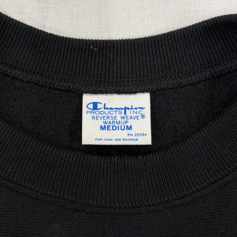 チャンピオン Champion トレーナー 長袖 REVERSEWEAVE リバースウィーブ プルオーバー スウェット トレーナー 裏起毛 WARMUP 目無し M 無地 X ワンポイント X ロゴ、文字 X 刺繍 黒 / ブラック / black メンズ USED 古着 中古 50168557
