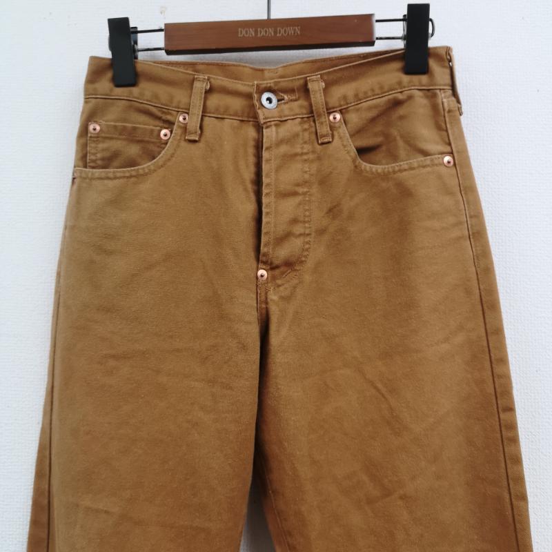 リーバイストラウスアンドコー Levi Strauss & co. パンツ ワークパンツ、ペインターパンツ 90s 日本製 シンチバック ボタンフライ 白タブ 片面BigE ダック ワーク パンツ 704-34 28インチ 茶 / ブラウン / brown メンズ USED 古着 中古 50168571