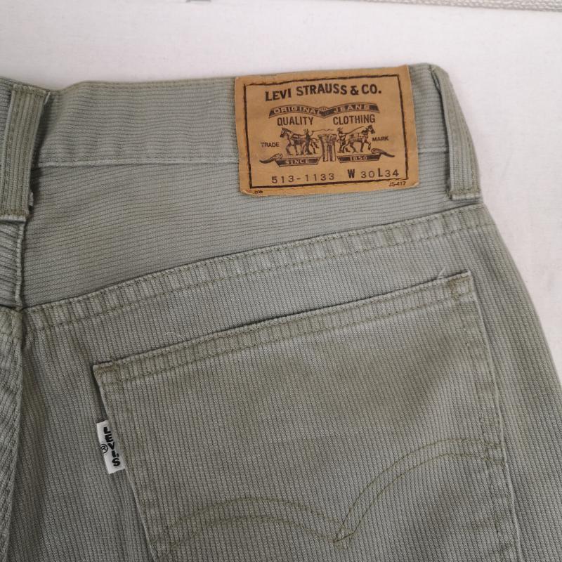 リーバイストラウスアンドコー Levi Strauss & co. パンツ ワークパンツ、ペインターパンツ 90s 日本製 白タブ BIG E スリム ストレート ジップフライ ピケ パンツ 513-1133 30インチ 灰 / グレー / gray メンズ USED 古着 中古 50168574