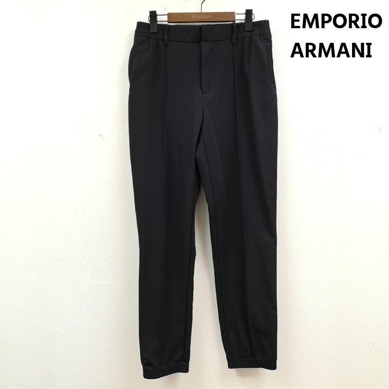 エンポリオアルマーニ EMPORIO ARMANI パンツ スラックス センタープレス ウエストゴム テーパード ジョガー パンツ 16M 紺 / ネイビー / navy メンズ USED 古着 中古 50168576