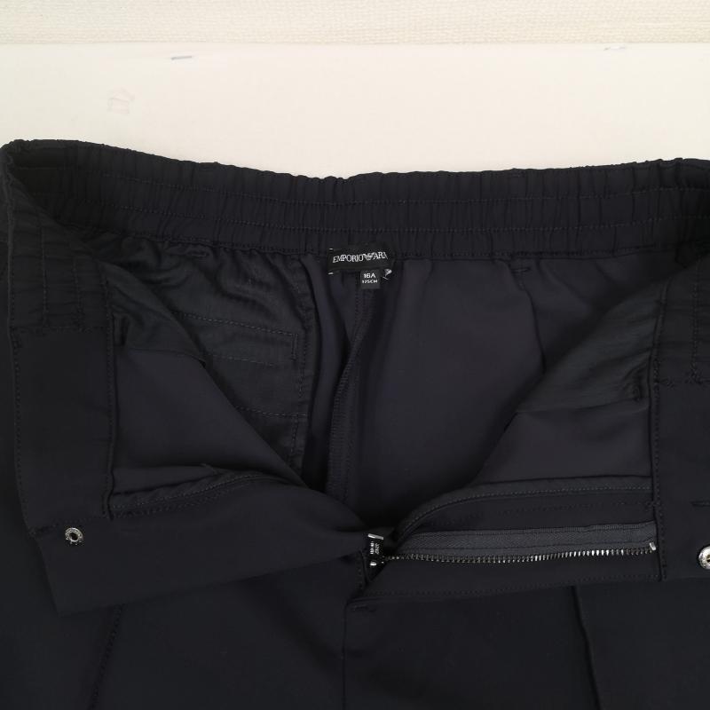 エンポリオアルマーニ EMPORIO ARMANI パンツ スラックス センタープレス ウエストゴム テーパード ジョガー パンツ 16M 紺 / ネイビー / navy メンズ USED 古着 中古 50168576