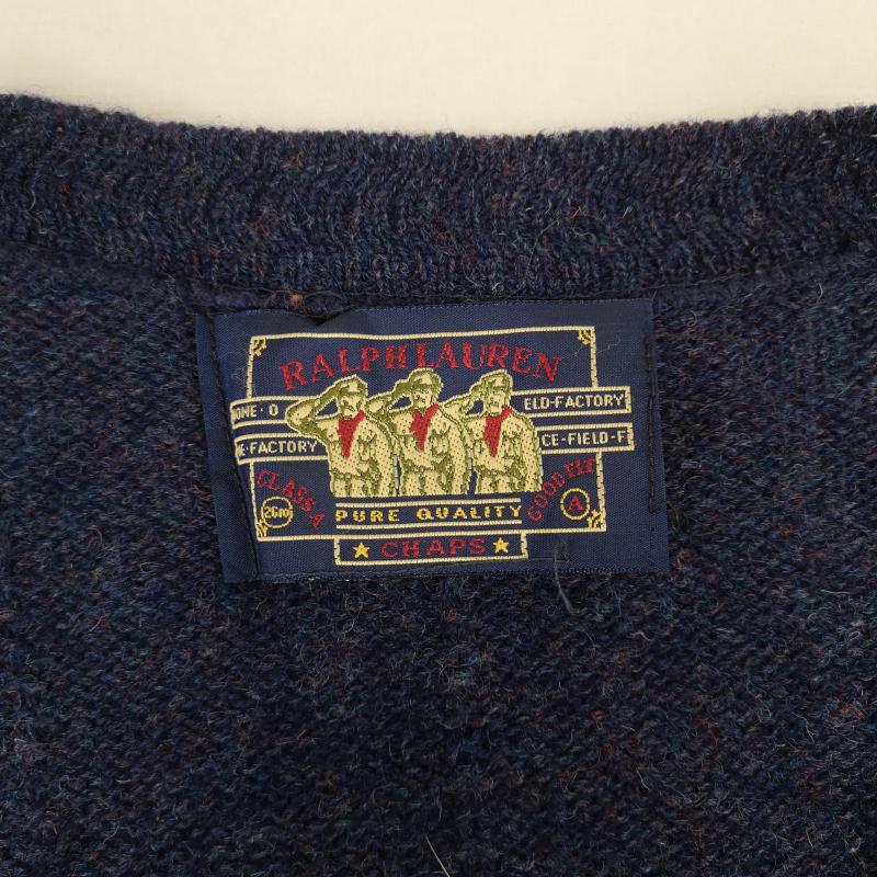 チャップスラルフローレン CHAPSRALPHLAUREN カーディガン 長袖 90s クレイジーパターン カラーブロック Vネック ニット カーディガン マルチカラー / マルチカラー / multicolor メンズ USED 古着 中古 50168580