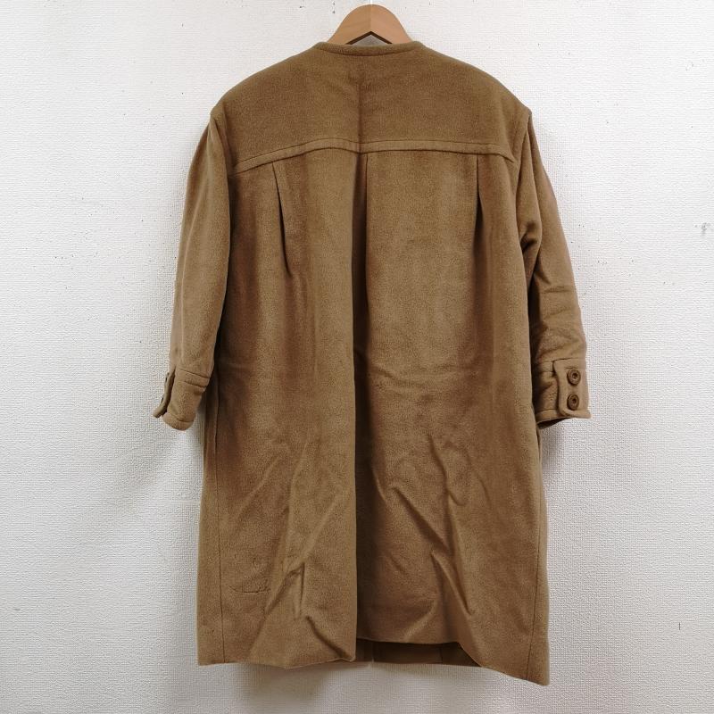 ジバンシィ GIVENCHY コート コート一般 ステッチライン タック ノーカラー ウール ロング コート - 茶 / ブラウン / brown レディース USED 古着 中古 50168582