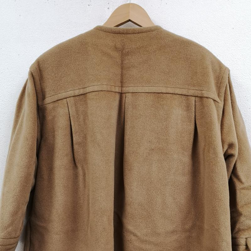 ジバンシィ GIVENCHY コート コート一般 ステッチライン タック ノーカラー ウール ロング コート - 茶 / ブラウン / brown レディース USED 古着 中古 50168582