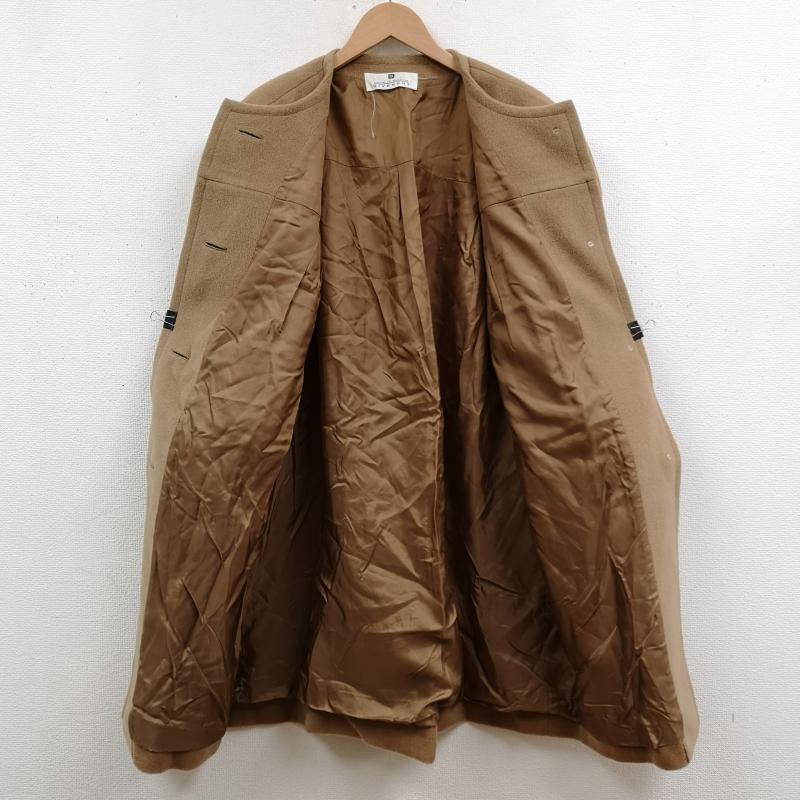 ジバンシィ GIVENCHY コート コート一般 ステッチライン タック ノーカラー ウール ロング コート - 茶 / ブラウン / brown レディース USED 古着 中古 50168582