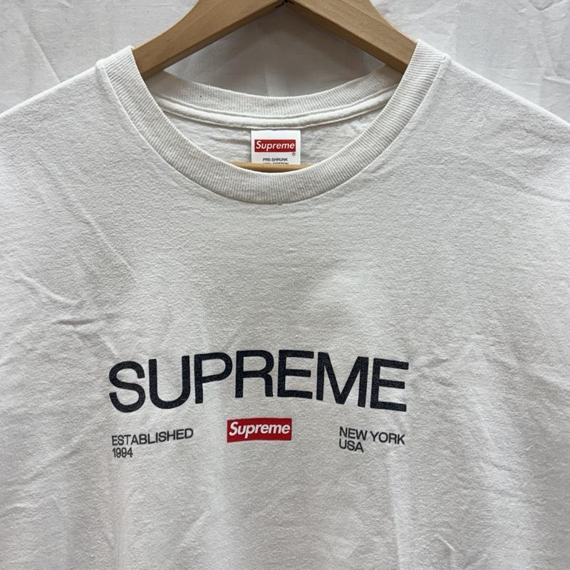 シュプリーム Supreme Tシャツ 半袖 21AW EST1994 Tee ロゴ クルーネック 半袖 Tシャツ L 白 / ホワイト / white メンズ USED 古着 中古 50168587