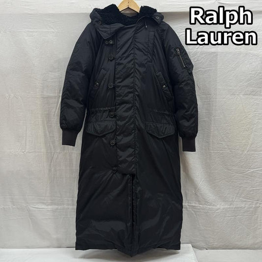 ラルフローレン RALPHLAUREN コート ダウンコート インパクト21 ミリタリーデザイン ロング ダウン コート ジャケット 7号 黒 / ブラック / black レディース USED 古着 中古 50168590
