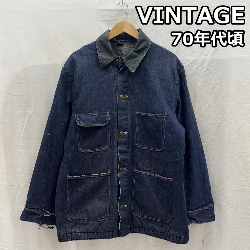 ヴィンテージ VINTAGE ジャケット、上着 ジャンパー、ブルゾン 70年代頃 ビンテージ デニム カバーオール ワーク ジャケット ブランケットライナー 70s VINTAGE - メンズ USED 古着 中古 50168595