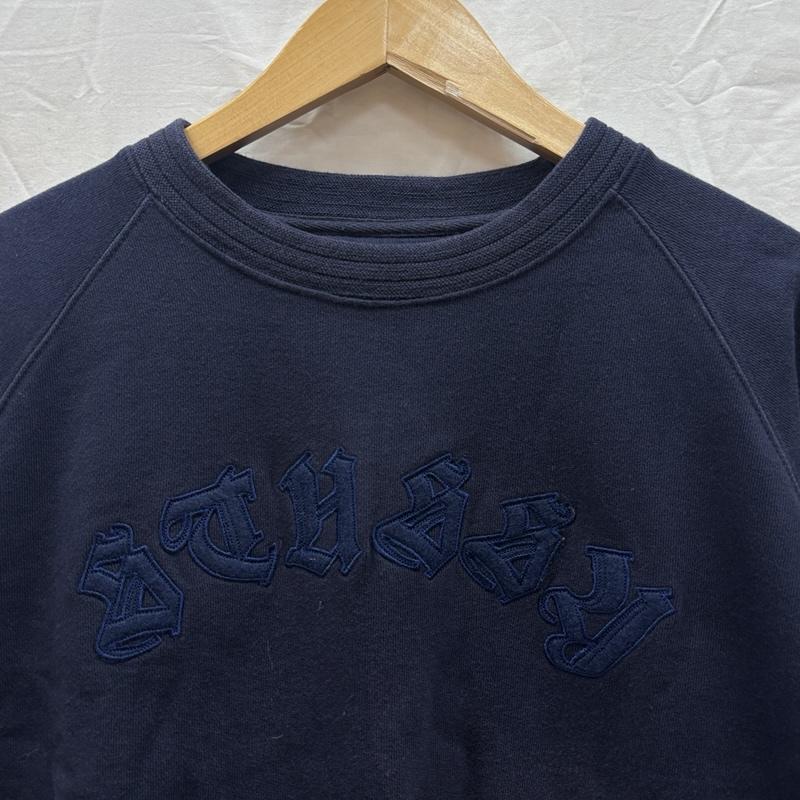 ステューシー STUSSY トレーナー 長袖 90年代 ビンテージ 紺タグ 香港製 オールドイングリッシュ ロゴ スウェット トレーナー M 紺 / ネイビー / navy メンズ USED 古着 中古 50168596