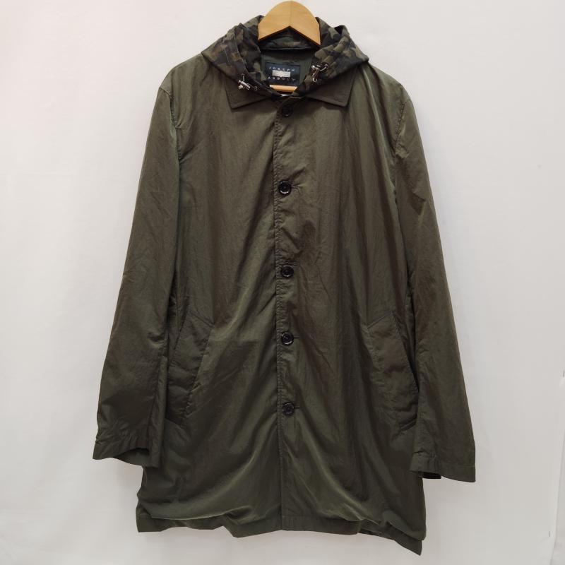 ジョセフアブード JOSEPH ABBOUD ジャケット、上着 ジャンパー、ブルゾン ステンカラー コート ナイロン カモフラ柄 フード付き ライナー付き LL カーキ / カーキ / khaki メンズ USED 古着 中古 50168599