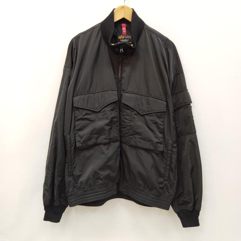 アルファ インダストリー Alpha Industries ジャケット、上着 ジャンパー、ブルゾン エステルボンディング ドロップショルダー フライトジャケット L 黒 / ブラック / black メンズ USED 古着 中古 50168602