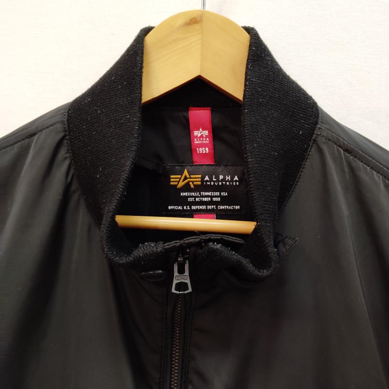 アルファ インダストリー Alpha Industries ジャケット、上着 ジャンパー、ブルゾン エステルボンディング ドロップショルダー フライトジャケット L 黒 / ブラック / black メンズ USED 古着 中古 50168602