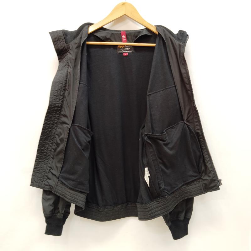 アルファ インダストリー Alpha Industries ジャケット、上着 ジャンパー、ブルゾン エステルボンディング ドロップショルダー フライトジャケット L 黒 / ブラック / black メンズ USED 古着 中古 50168602