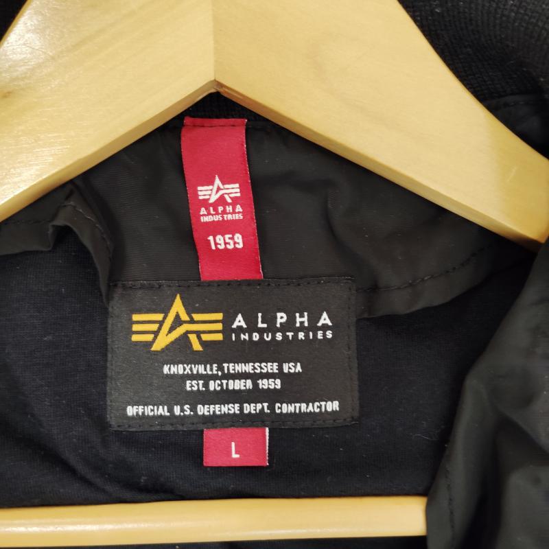 アルファ インダストリー Alpha Industries ジャケット、上着 ジャンパー、ブルゾン エステルボンディング ドロップショルダー フライトジャケット L 黒 / ブラック / black メンズ USED 古着 中古 50168602
