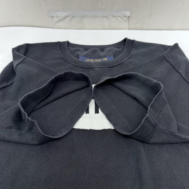ルイヴィトン LOUIS VUITTON Tシャツ 半袖 Amen Break ロゴ ジャカード クルーネック ニット Tシャツ RM221 JS5 HMN81W M 黒 / ブラック / black メンズ USED 古着 中古 50168606