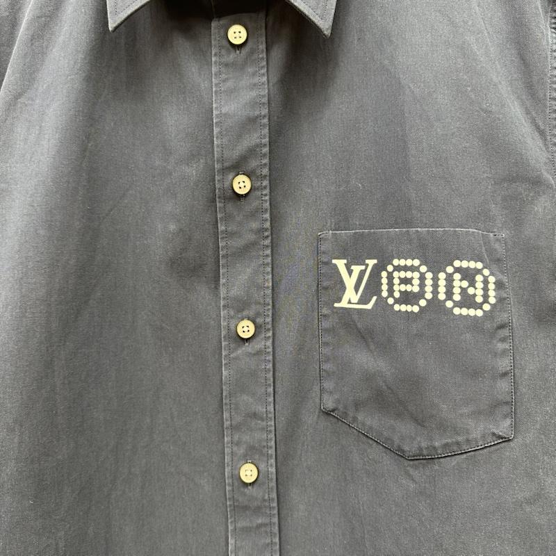 ルイヴィトン LOUIS VUITTON シャツ、ブラウス 長袖 NIGO プリント シグネチャー ロングスリーブ シャツ RM252M IKE HTS77W L 紺 / ネイビー / navy メンズ USED 古着 中古 50168607