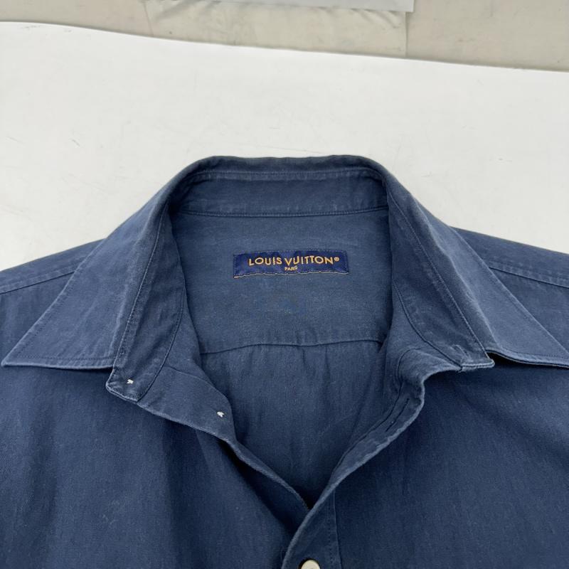 ルイヴィトン LOUIS VUITTON シャツ、ブラウス 長袖 NIGO プリント シグネチャー ロングスリーブ シャツ RM252M IKE HTS77W L 紺 / ネイビー / navy メンズ USED 古着 中古 50168607