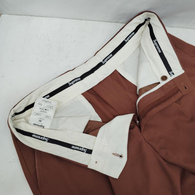 シュプリーム Supreme パンツ スラックス 22SS スラックス パンツ プリーツ トラウザー 32インチ 茶 / ブラウン / brown メンズ USED 古着 中古 50168613