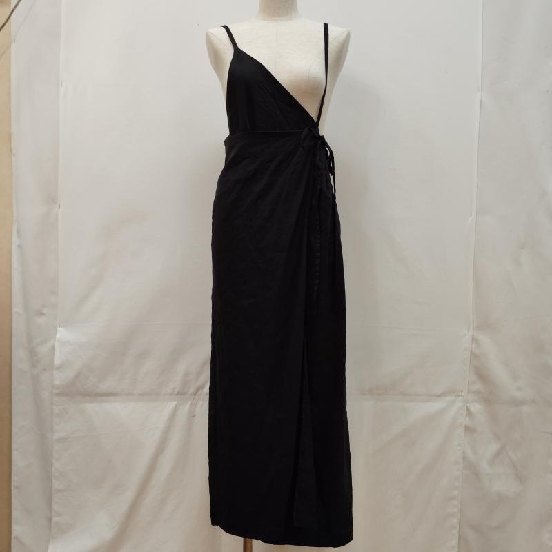 クラネ CLANE ワンピース ロングスカート ドレープ ラップ キャミ スカート アシンメトリー ワンショルダー 1 黒 / ブラック / black レディース USED 古着 中古 50168618