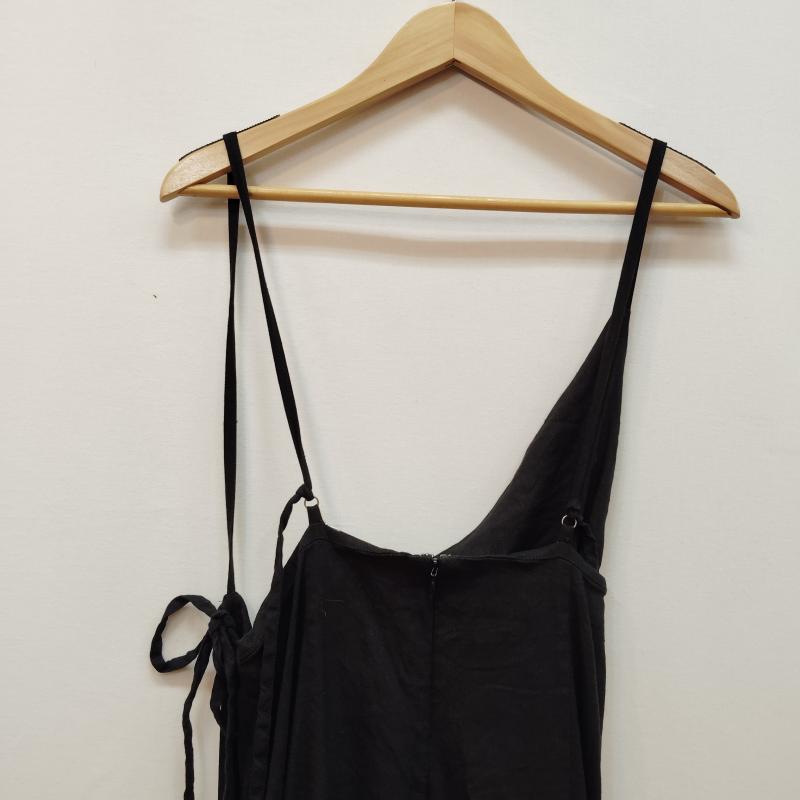 クラネ CLANE ワンピース ロングスカート ドレープ ラップ キャミ スカート アシンメトリー ワンショルダー 1 黒 / ブラック / black レディース USED 古着 中古 50168618