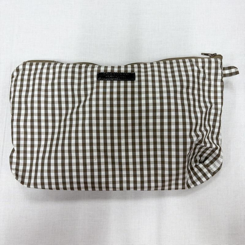 バーバリー・ブルーレーベル BURBERRY BLUE LABEL コート コート一般 ギンガムチェック フーデッド レインコート バルーンシルエット ナイロンジャケット ポーチ付 38 チェック 茶 / ブラウン / brown X 白 / ホワイト / white レディース USED 古着 中古 50168619