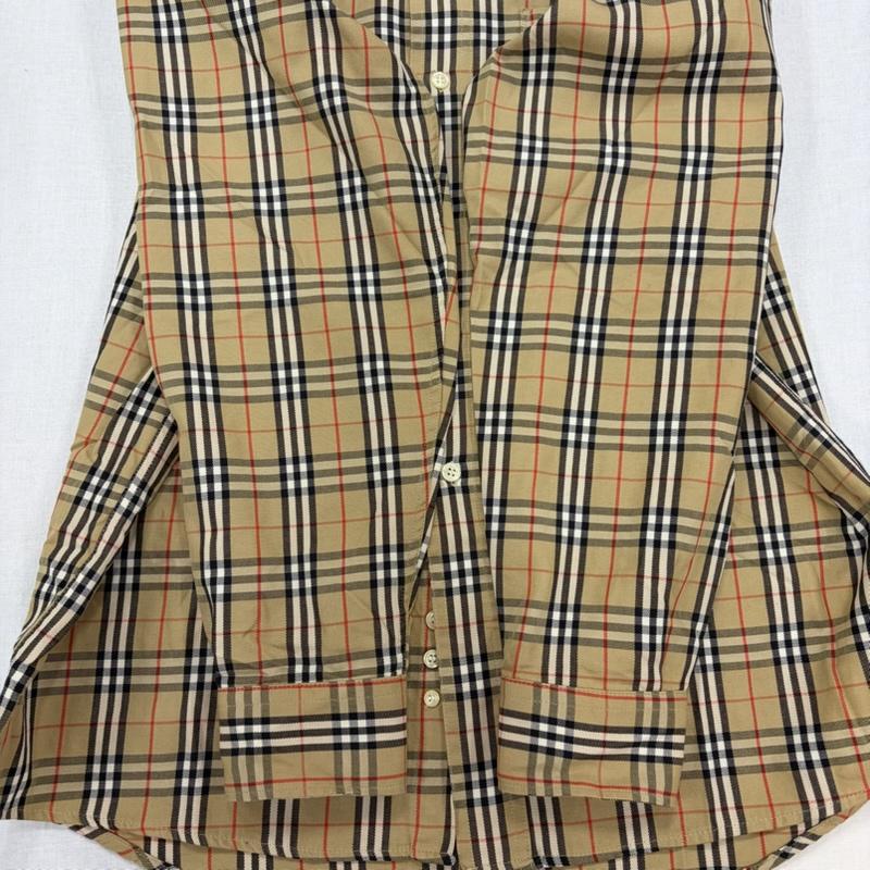 バーバリー BURBERRY シャツ、ブラウス 長袖 90s バーバリーズ 長袖 ノバチェック ボタンダウン シャツ ロゴ 刺繍 ヴィンテージ ロンドン L チェック ベージュ / ベージュ / beige メンズ USED 古着 中古 50168620