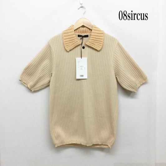 ゼロエイトサーカス 08sircus ポロシャツ 半袖 08 sircus 08 サーカス S23SS-KN01 半袖 ニット ポロシャツ 1 無地 ベージュ / ベージュ / beige メンズ USED 古着 中古 50168622