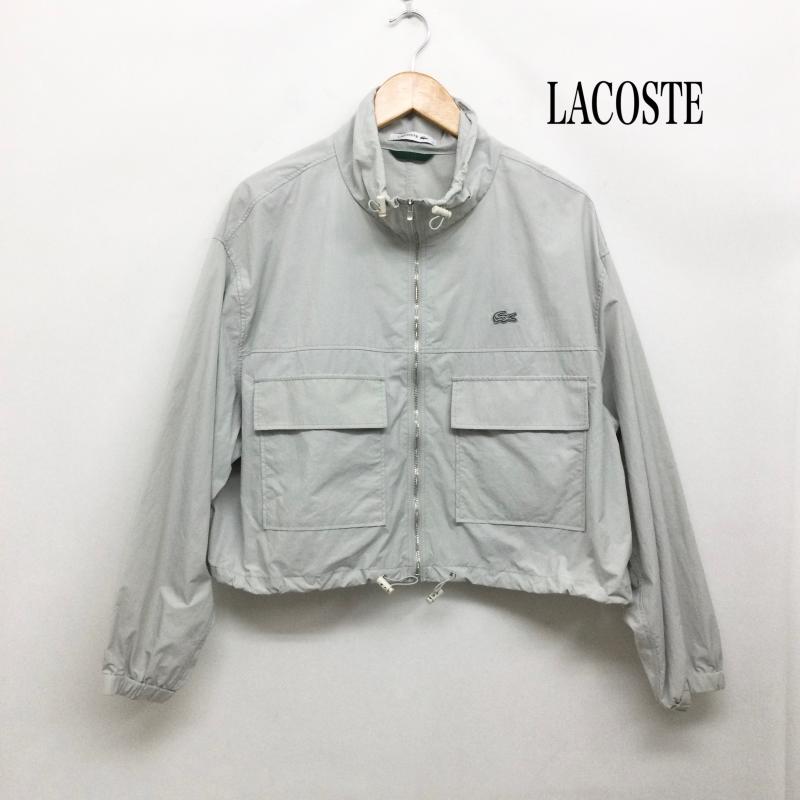 ラコステ LACOSTE ジャケット、上着 ジャンパー、ブルゾン lacoste BF017J ショート&ワイドスタンドカラーブルゾン 38 無地 灰 / グレー / gray レディース USED 古着 中古 50168634