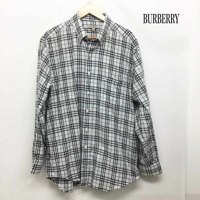 バーバリー BURBERRY シャツ、ブラウス 長袖 burberry 長袖シャツ SMS-001-05　チェック　コットン L チェック 青 / ブルー / blue メンズ USED 古着 中古 50168635