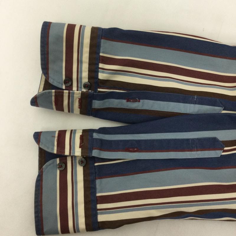 バーバリーブラックレーベル BURBERRY BLACK LABEL シャツ、ブラウス 長袖 BURBERRY BLACK LABEL 長袖シャツ コットン ストライプ BMW89-304-27 3 ストライプ 紺 / ネイビー / navy X 青 / ブルー / blue メンズ USED 古着 中古 50168636