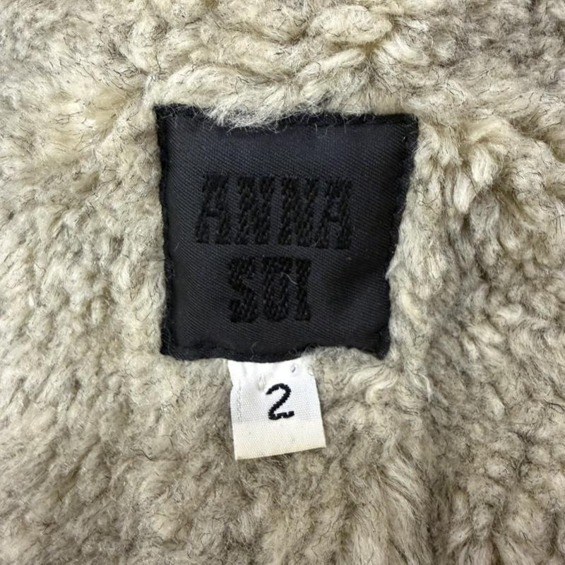 アナスイ ANNASUI ジャケット、上着 ジャンパー、ブルゾン USA製 フェイクレザームートンジャケット black 2 Y2K 2 無地 黒 / ブラック / black レディース USED 古着 中古 50168637